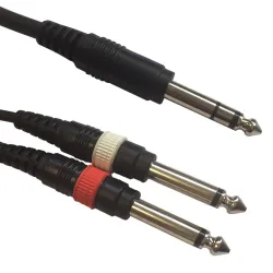 ACCU-CABLE AC-J6S-2J6M/3 Cable 1 x 6,3mm Jack Stereo- 2 x 6,3mm Jack Mono 3m