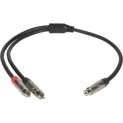 Metro Audio Systems PY-030 Καλώδιο Ήχου 1 RCA Θηλυκό Σε 2 RCA Αρσενικά 0.5m Μαύρο