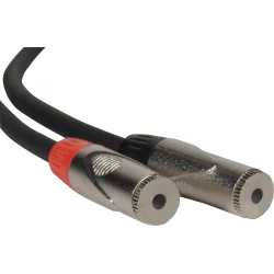 Metro Audio Systems PY-040 Audio Cable 1 x 3.5mm Mini Jack Stereo Male to 2 x 3.5mm Mini Jack Stereo Female 0.25m Black