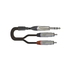 Onsei ON-Y31110 Καλώδιο Σήματος 2 x RCA Αρσενικά - 6.3mm Jack Αρσενικό Stereo, 1m