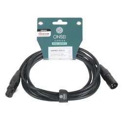 Onsei ONPRO-32313 Microphone Cable 3-pin XLR Male - 3-pin XLR Female 3m with REAN Connectors
