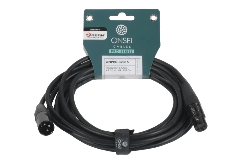 Onsei ONPRO-32315 Καλώδιο μικροφωνικό 3-pin XLR Αρσενικό σε 3-pin XLR Θηλυκό 5m με REAN connectors
