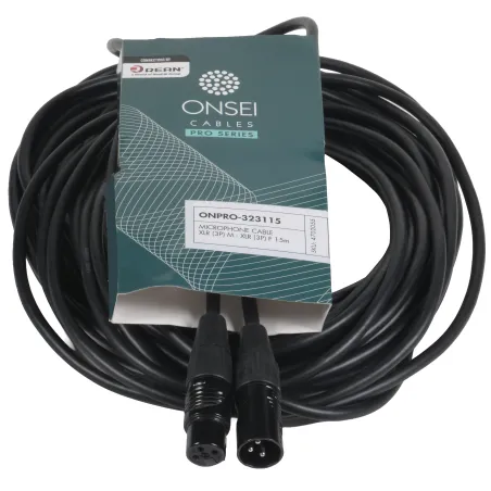 Onsei ONPRO-323115 Καλώδιο μικροφωνικό 3-pin XLR Αρσενικό σε 3-pin XLR Θηλυκό 15m με REAN connectors