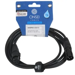 Onsei ONIPRO-32312 Microphone Cable 3-pin XLR Male - 3-pin XLR Female 2m with REAN Connectors and IP65 Protection