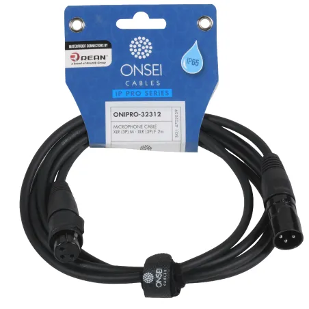 Onsei ONIPRO-32311 Καλώδιο μικροφωνικό 3-pin XLR Αρσενικό σε 3-pin XLR Θηλυκό 2m με REAN connectors και προστασία IP65