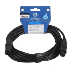 Onsei ONIPRO-32315 Microphone Cable 3-pin XLR Male - 3-pin XLR Female 5m with REAN Connectors and IP65 Protection