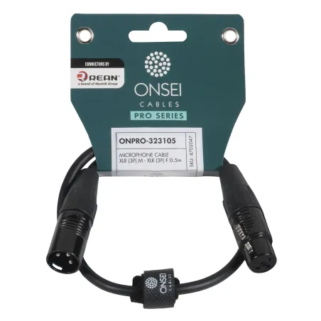 Onsei ONPRO-323105 Καλώδιο μικροφωνικό 3-pin XLR Αρσενικό σε 3-pin XLR Θηλυκό 0,5m με REAN connectors