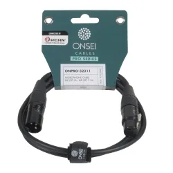 Onsei ONPRO-32311 Microphone Cable 3-pin XLR Male - 3-pin XLR Female 1m with REAN Connectors