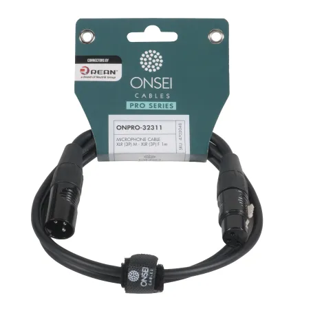 Onsei ONPRO-32311 Καλώδιο μικροφωνικό 3-pin XLR Αρσενικό σε 3-pin XLR Θηλυκό 1m με REAN connectors