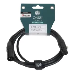 Onsei ONPRO-32312 Καλώδιο μικροφωνικό 3-pin XLR Αρσενικό σε 3-pin XLR Θηλυκό 2m με REAN connectors