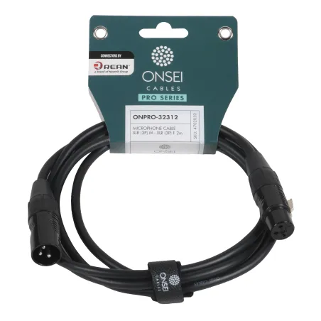 Onsei ONPRO-32312 Καλώδιο μικροφωνικό 3-pin XLR Αρσενικό σε 3-pin XLR Θηλυκό 2m με REAN connectors