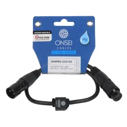 Onsei ONIPRO-323105 Microphone Cable 3-pin XLR Male - 3-pin XLR Female 0.5m with REAN Connectors and IP65 Protection