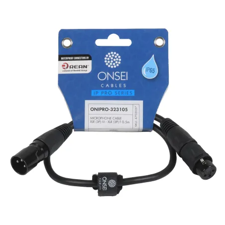 Onsei ONIPRO-323105 Καλώδιο μικροφωνικό 3-pin XLR Αρσενικό σε 3-pin XLR Θηλυκό 0,5m με REAN connectors και προστασία IP65