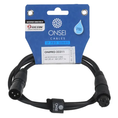 Onsei ONIPRO-32311 Καλώδιο μικροφωνικό 3-pin XLR Αρσενικό σε 3-pin XLR Θηλυκό 1m με REAN connectors και προστασία IP65