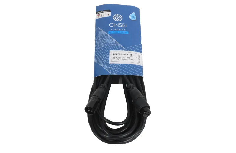 Onsei ONIPRO-323110 Καλώδιο μικροφωνικό 3-pin XLR Αρσενικό σε 3-pin XLR Θηλυκό 10m με REAN connectors και προστασία IP65