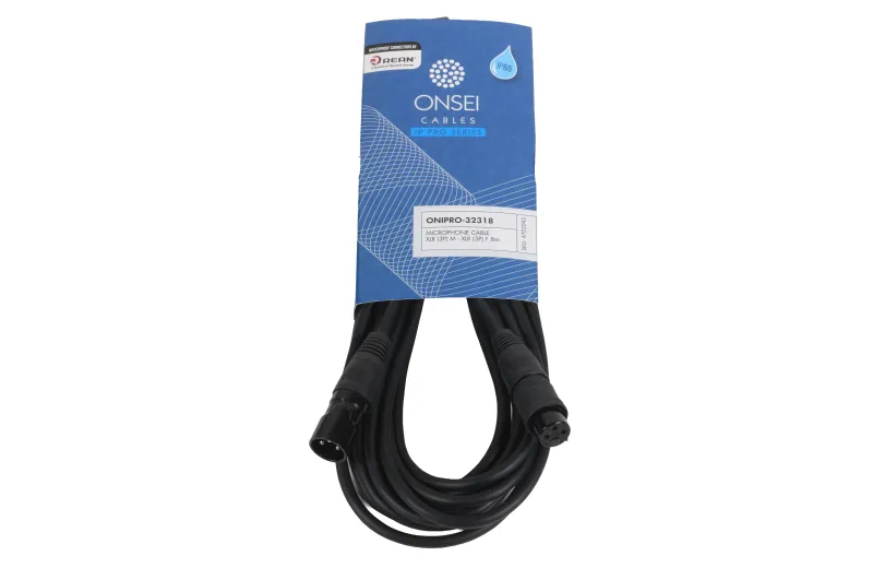 Onsei ONIPRO-32318 Καλώδιο μικροφωνικό 3-pin XLR Αρσενικό σε 3-pin XLR Θηλυκό 8m με REAN connectors και προστασία IP65