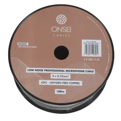 Onsei ON-MCB223BLK Microphone Cable Roll 2 x 0.23mm2 - Black (Price per Meter)