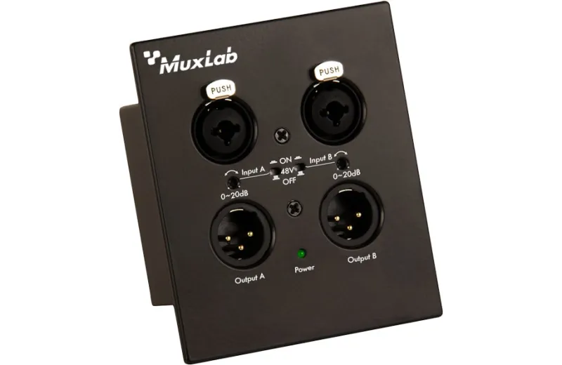 Muxlab Dante 2-Channel XLR Wall-Plate