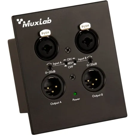Muxlab Dante 2-Channel XLR Wall-Plate