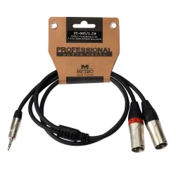 Metro PY-005/1.5M 2x XLR (3PIN) - mini jack stereo 1,5m