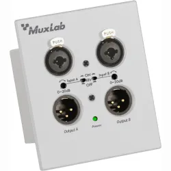 Muxlab Dante 2-Channel XLR Wall-Plate, Λευκό 500558-WH