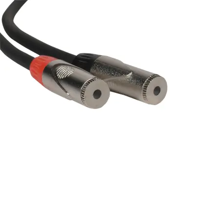 Metro Audio Systems PY-040 Καλώδιο Ήχου 1 x 3.5mm Mini Jack Stereo Αρσενικό Σε 2 x 3.5mm Mini Jack Stereo Θηλυκό 0.25m Μαύρο