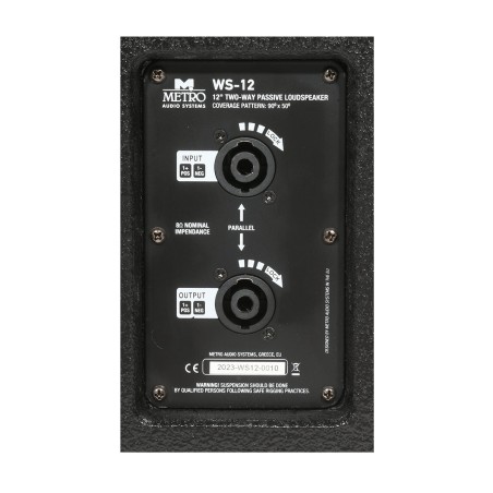 Metro Audio Systems WS-12 Παθητικό Ηχείο - Μαύρο