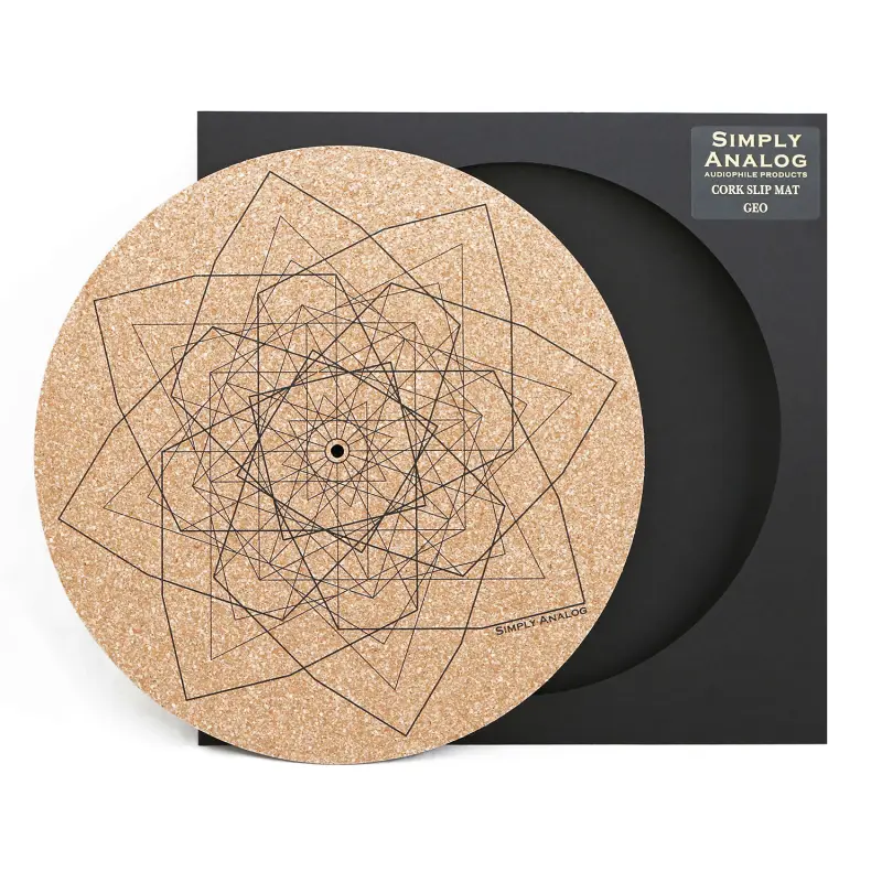 Simply Analog Cork Turntable Platter Mat (Geo Printed)