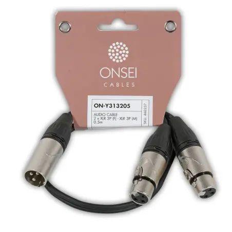 Onsei ON-Y313205 Καλώδιο σήματος 2 x 3-pin XLR Θηλυκό - 3-pin XLR Αρσενικό 0,5m