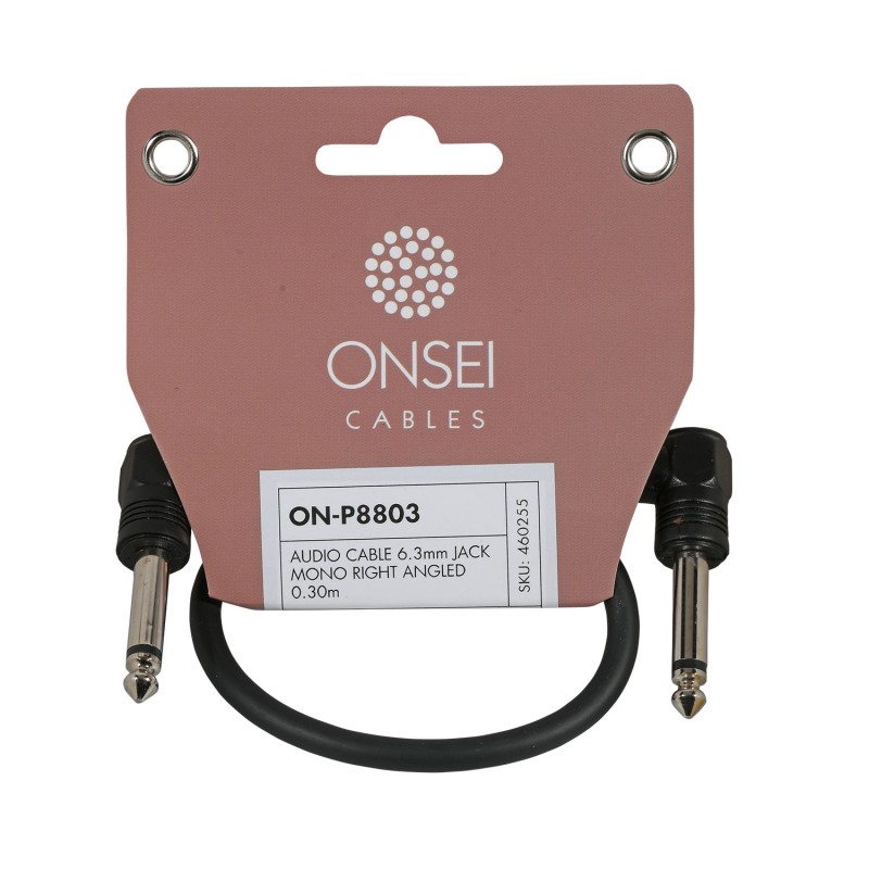 Onsei ON-P8803 Καλώδιο σήματος 6,3mm Jack Mono Γωνιακό - 6,3mm Jack Mono Γωνιακό 0.30m