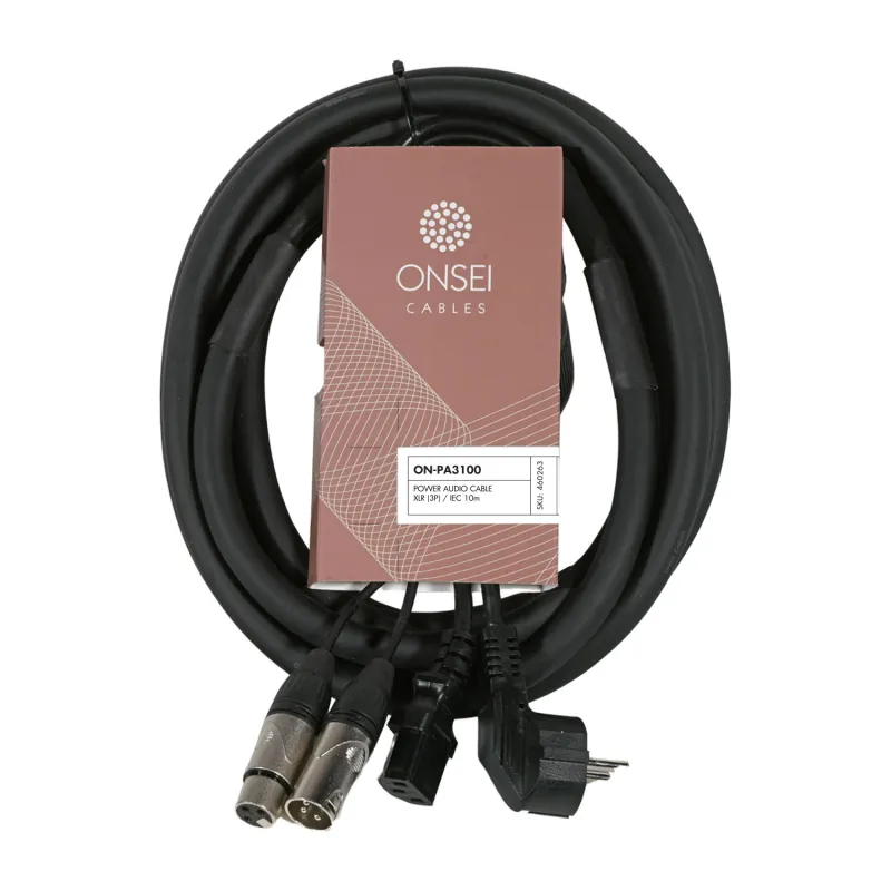 Onsei ON-PA3100 Καλώδιο Power-Audio XLR & Power Plug IEC 10m